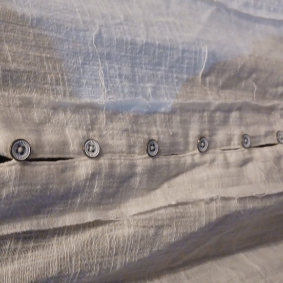 We The Free Free People white button front tunic top, oversized, distressed look - Picture 3 of 10